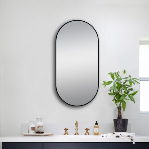 Matte Brushed Blackoval Framed Mirror, White Framed Mirror Australia